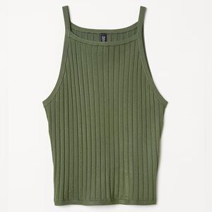 H&M Green Ribbed Tank Top - XS